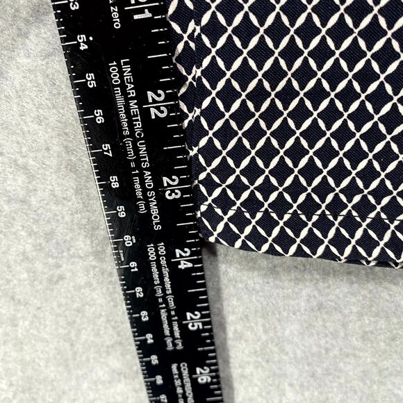 Mario‎ Serrani Roll Cuff Capri Pants Women's 2XL Navy Diamond Stretch Zip Fly - Picture 14 of 14